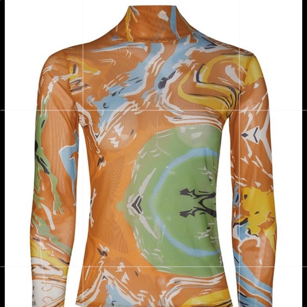 Kai Collective GAIA Long Sleeve Mesh Top - Orange